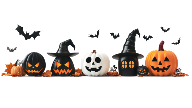 halloween-pumpkins-on-a-white-background-png